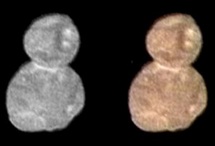 NASA公布“天涯海角”照片 似“雪人”美国宇航局(NASA)“新视野”号探测器日前飞越一个昵称为“天涯海角”(Ultima Thule)的太阳系边缘天体。1月2日，科学家们公布了首批由其传回的图像，显示这个天体形状如同一个“雪人”。【详细】国际新闻｜国际热图